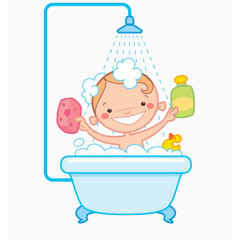 洗澡的婴儿