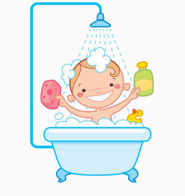 洗澡的婴儿