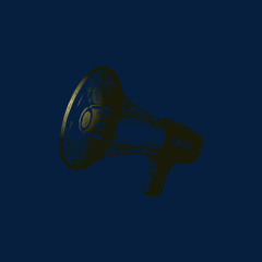 卡通黑白色喇叭