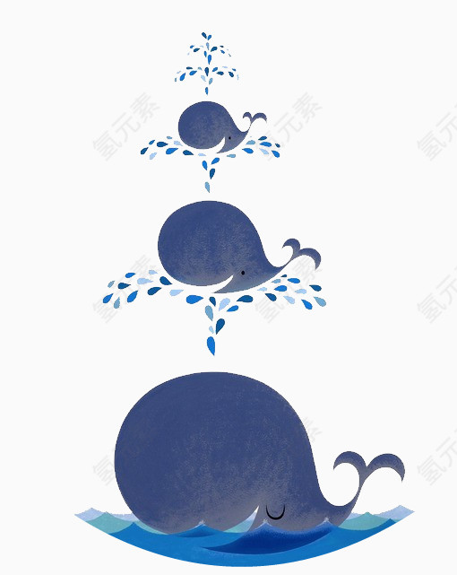 卡通可爱鲸鱼