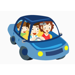 一家三口开车旅游