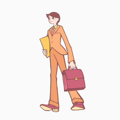 带着文件公文包的男士