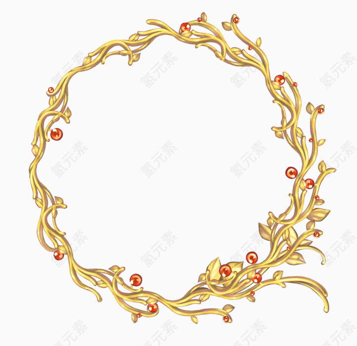 金色花卉边框纹理