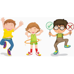 玩呼啦圈的卡通人物