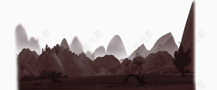 中国风水墨山水意境背景