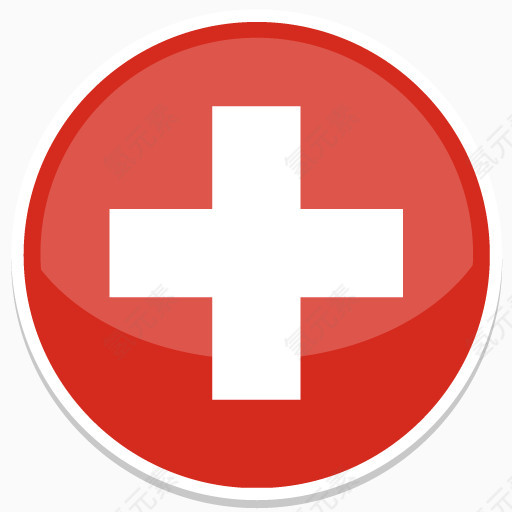 瑞士Flat-Round-World-Flag-icons