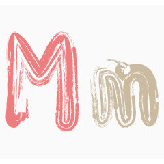 彩色大小写粉笔字母