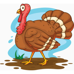 卡通复活节火鸡矢量素材