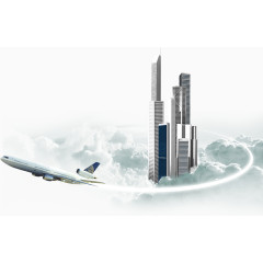 空中城市与飞机