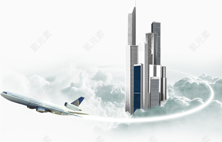 空中城市与飞机