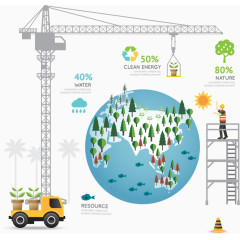 绿色环保扁平素材