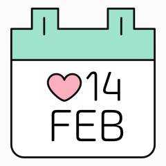 精美情人节爱心日历图标