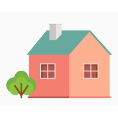 创意扁平风格建筑房子