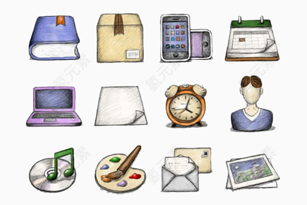 多款手绘图画图标
