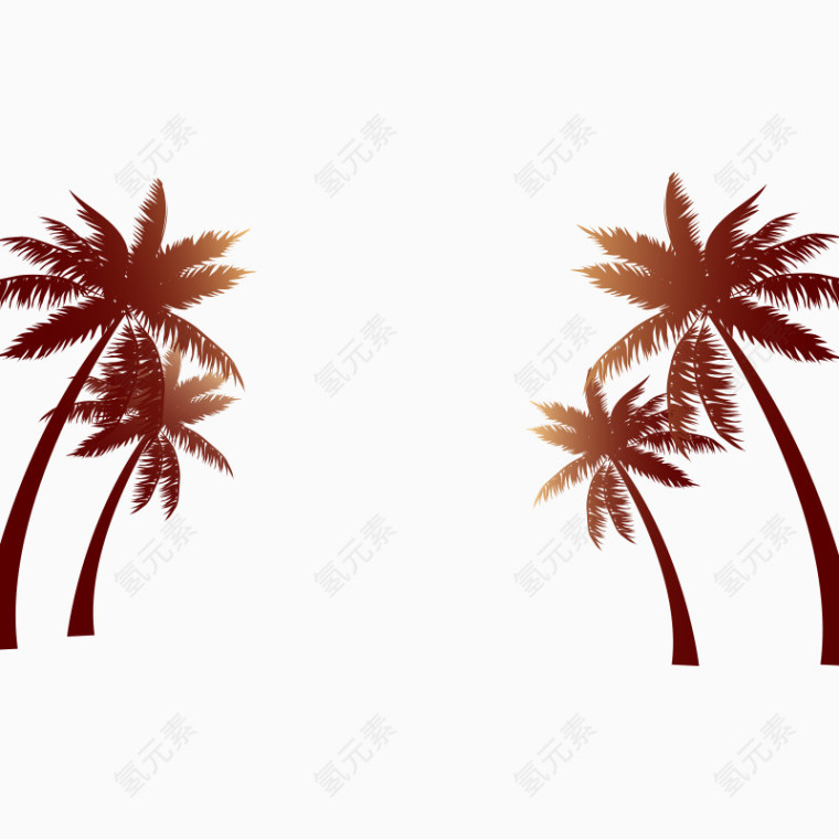 卡通植物沙滩椰子树