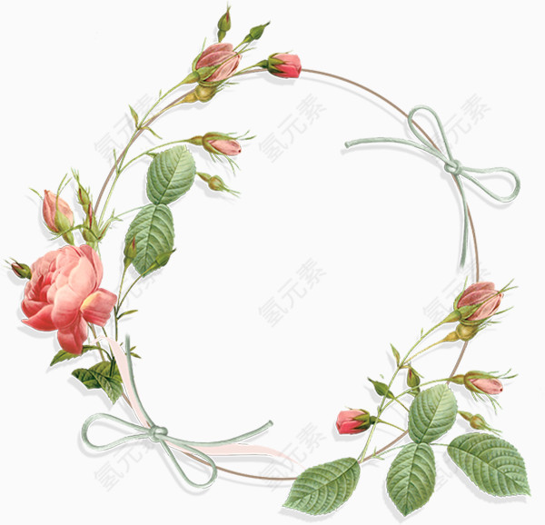 手绘花卉装饰边框