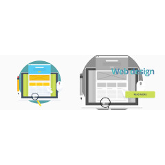 网页设计扁平图标矢量素材