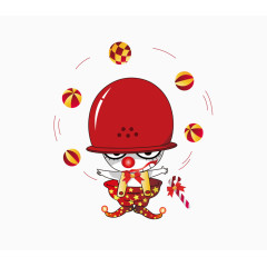 愚人节红色小丑卡通小丑