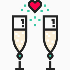 情人节图标香槟