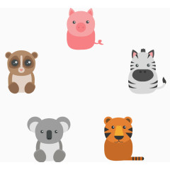 可爱小动物全身矢量合集