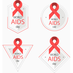 几何红色带标签