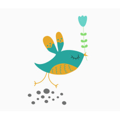 卡通小清新彩色小鸟