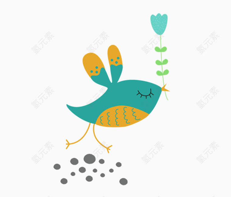 卡通小清新彩色小鸟