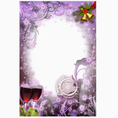 紫色圣诞节红酒相框
