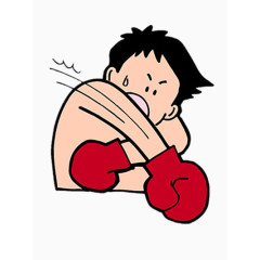 卡通运动员拳击