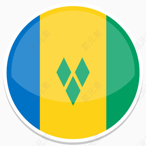 圣文森特和的格林纳丁斯群岛Flat-Round-World-Flag-icons