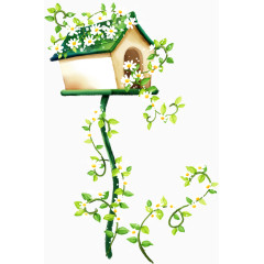 创意合成树枝小屋