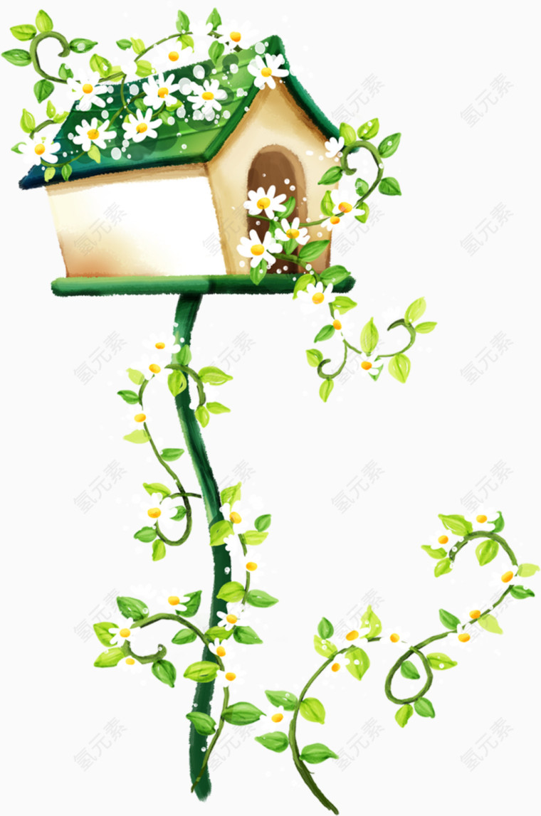 创意合成树枝小屋