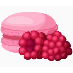 卡通手绘木莓蛋白杏仁饼干 