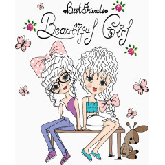 可爱的两个女生