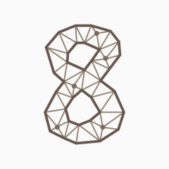 线框三角形几何数字8