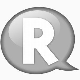 演讲气球白色r图标