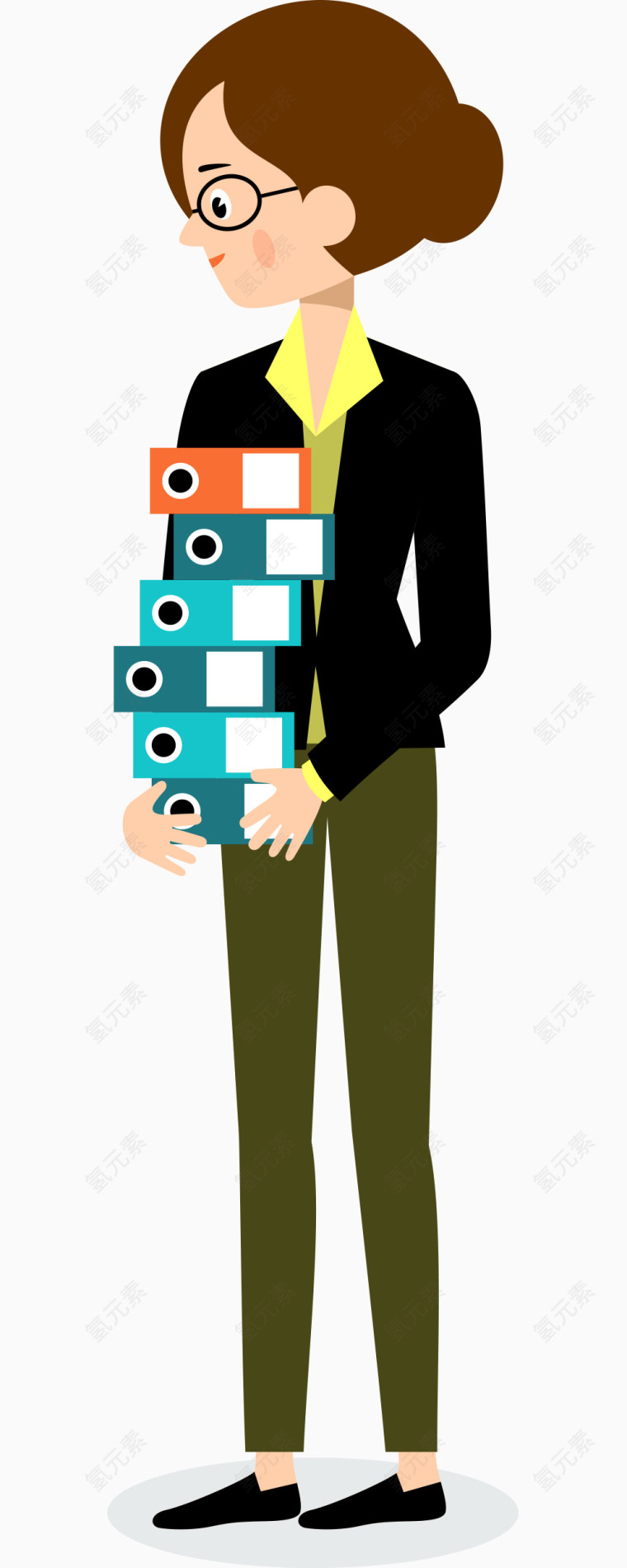 抱着一叠文件的商务女士
