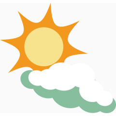 太阳云卡通手绘装饰元素