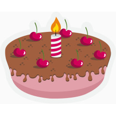 矢量樱桃蛋糕