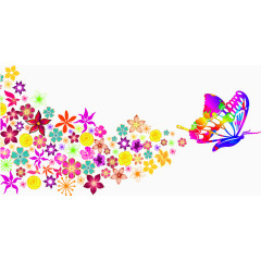 浪漫蝴蝶花朵元素