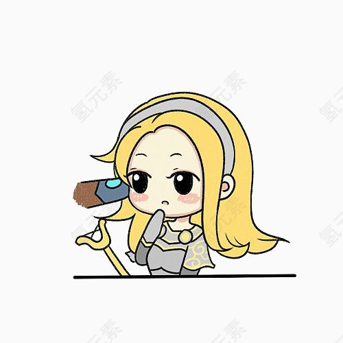 手绘卡通小女生弹弓