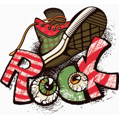 摇滚骷髅鞋子图案