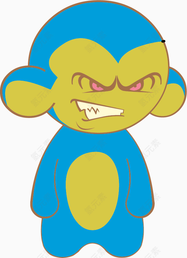 龇牙的凶狠猴子