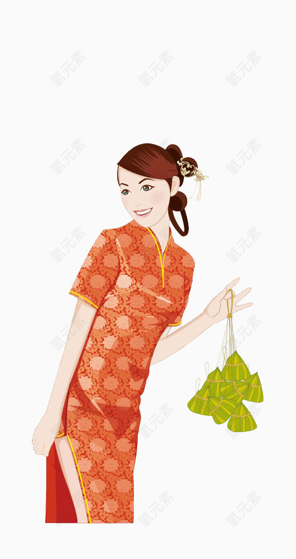 古典美女领粽子