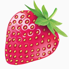 草莓新鲜写实绿叶素材