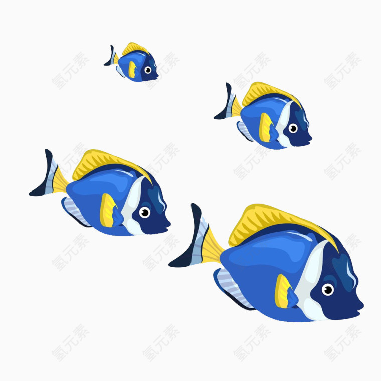 卡通蓝色鱼