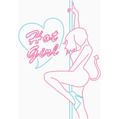 矢量霓虹灯钢管舞夜场广告牌