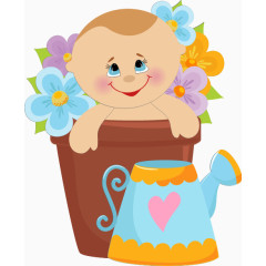 花盆里的萌宝宝