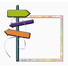 卡通指示牌边框