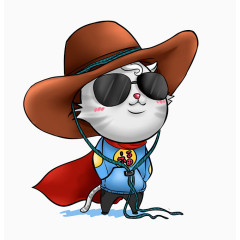 手绘卡通漫画小猫咪